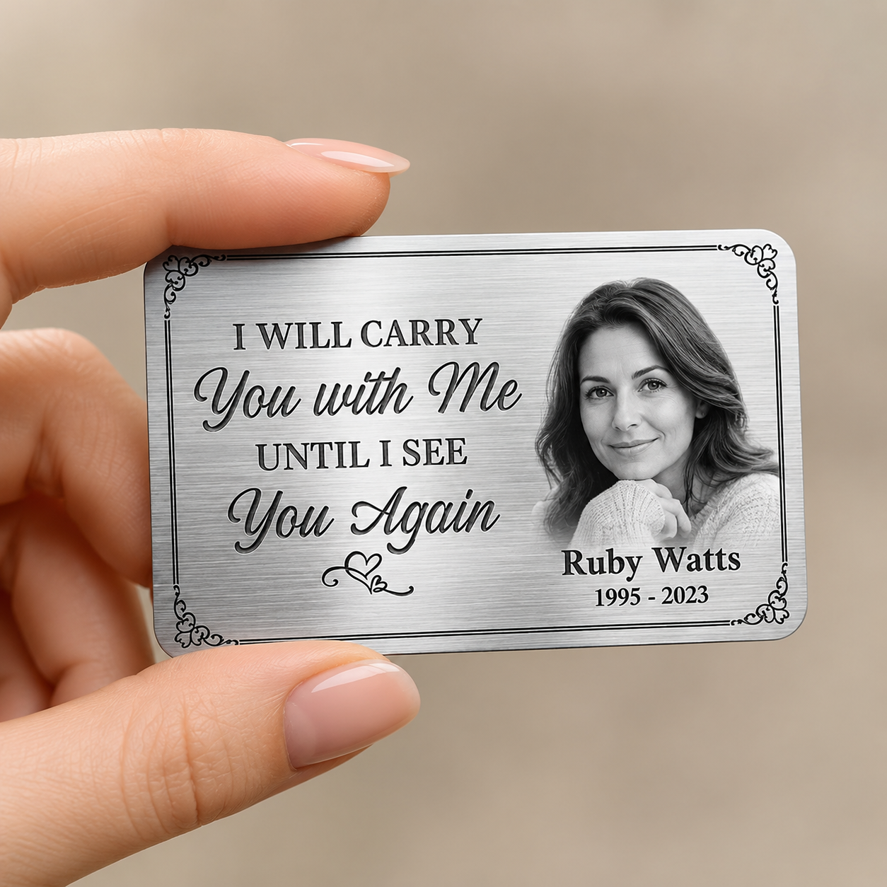 Personalized Memorial Wallet Card