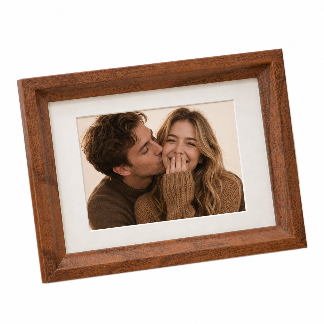 Personalized 7-inch wooden picture frame for romantic couple photos