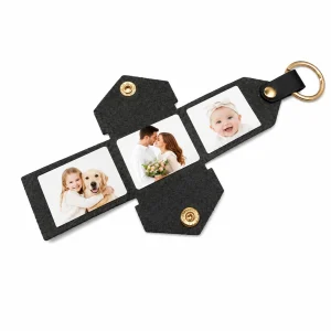 Personalized Mini Photo Album Keychain – 3 Custom Photos