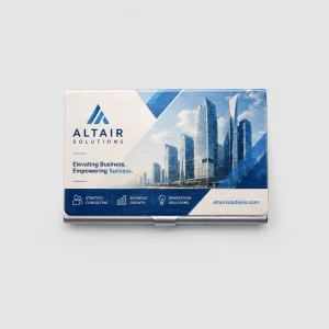 Personalized Wooden Business Card Holder with Custom Logo