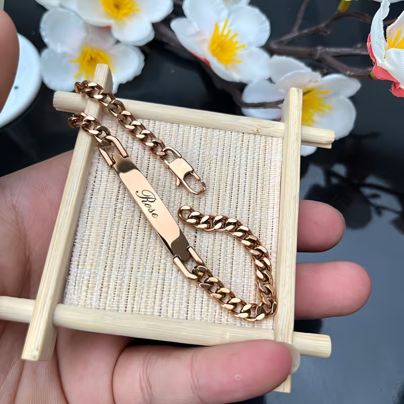 Personalized ID Bracelet – Custom Engraved Name Bar