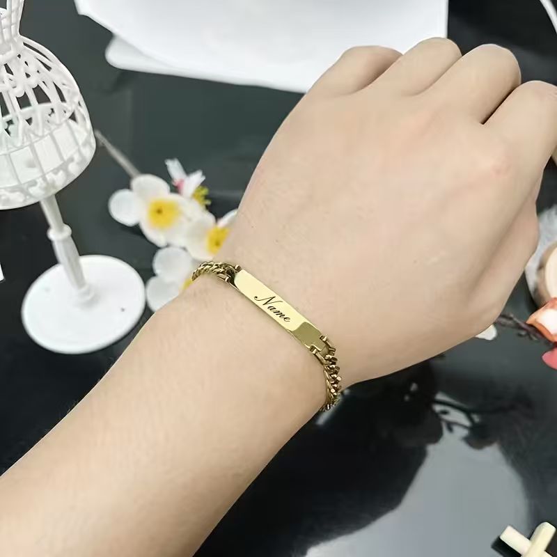Personalized ID Bracelet – Custom Engraved Name Bar