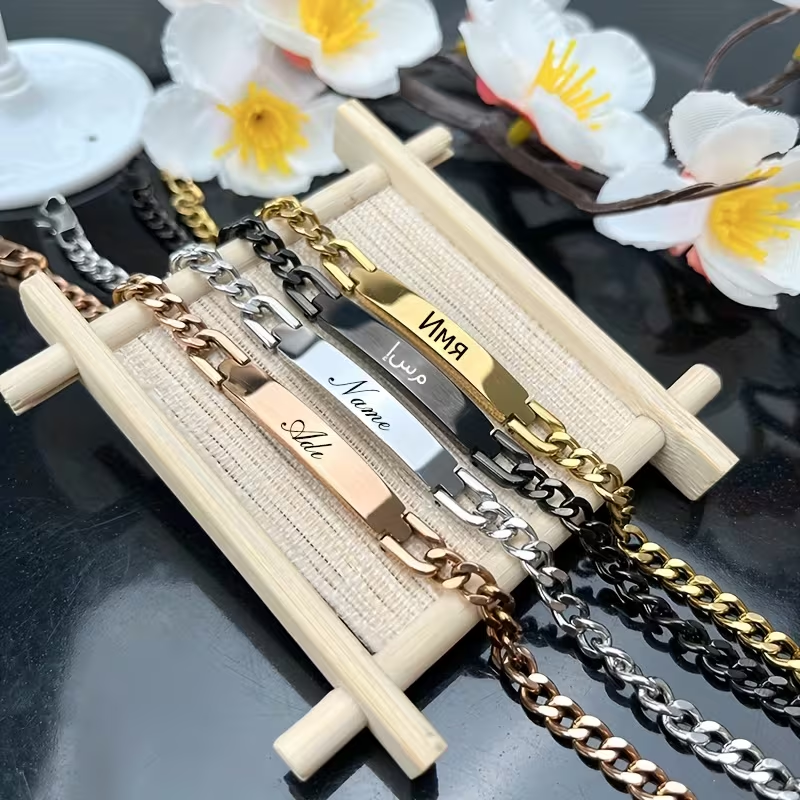 Personalized ID Bracelet – Custom Engraved Name Bar