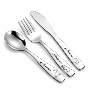 Personalized 3-Piece Stainless Steel Flatware Set