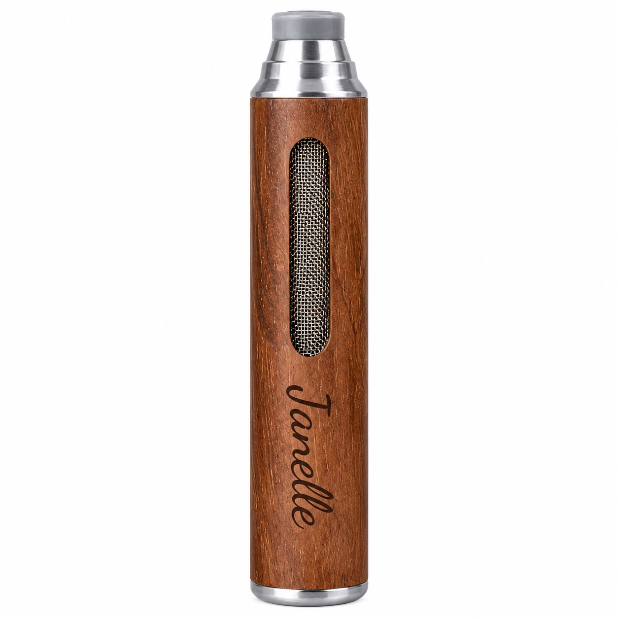 Personalized Handheld Ashtray – Portable Wood-Finish Cigarette Ash Holder