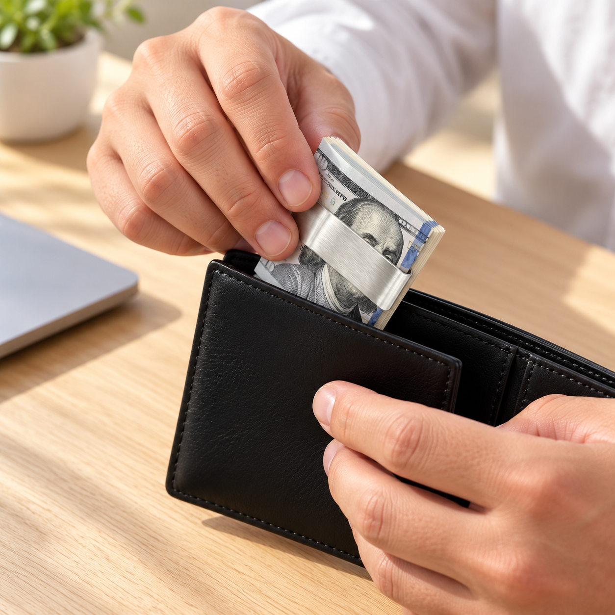 Personalized Stainless Steel Money Clip – Custom Engraved Name or Initials