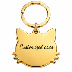 Personalized Cat Keychain – Custom Name Cat-Shaped Keyring