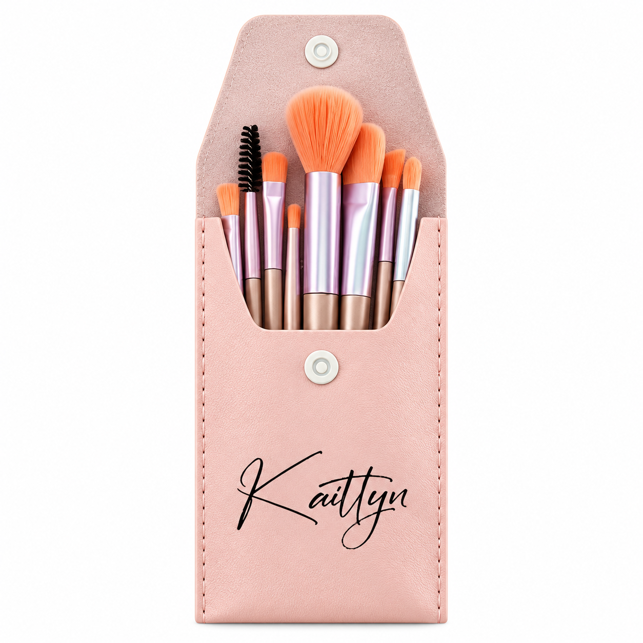 Personalized Makeup Brush Set with Custom Name Pouch