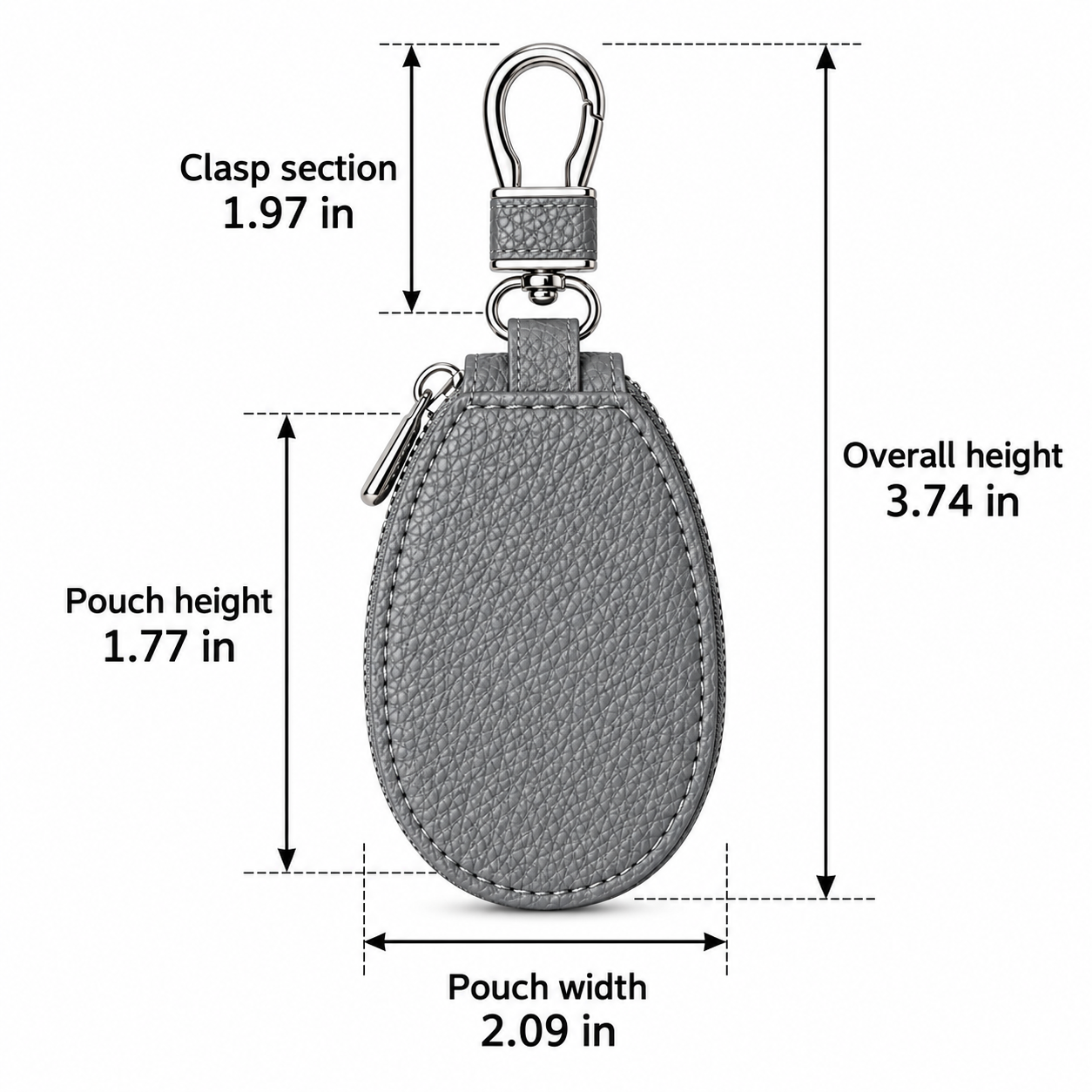 Personalized Zippered Car Key Pouch
