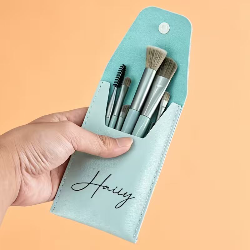 Personalized Makeup Brush Set with Custom Name Pouch
