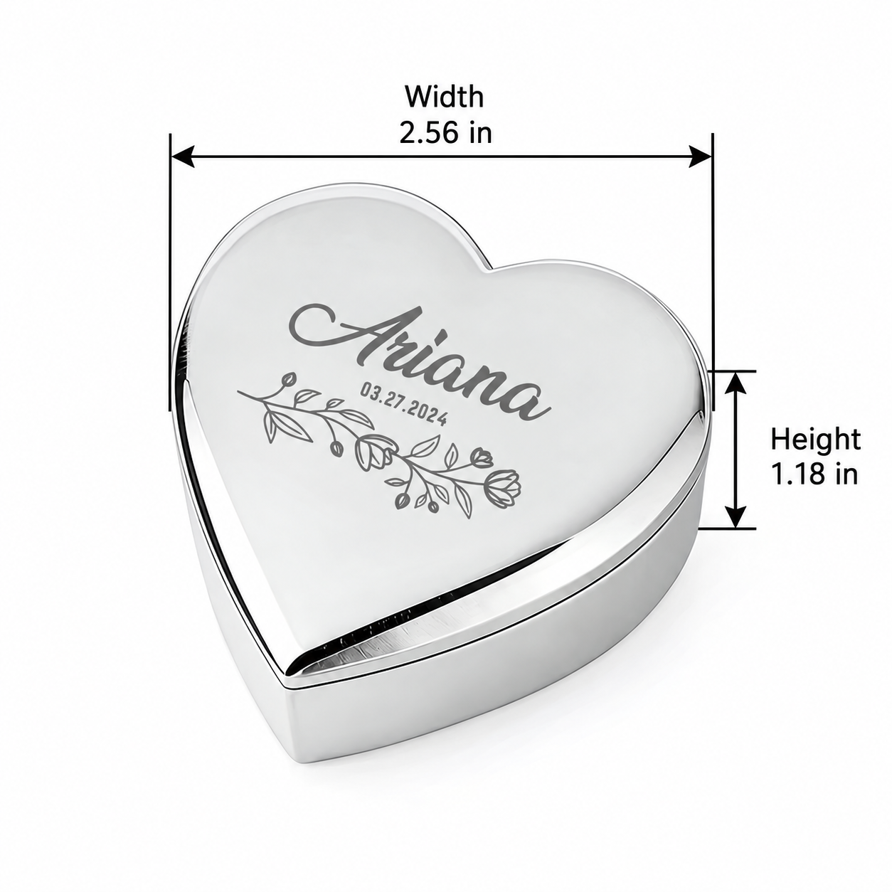 Personalized Heart Ring Box – Custom Name & Date