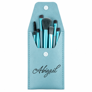 Personalized Makeup Brush Set with Custom Name Pouch