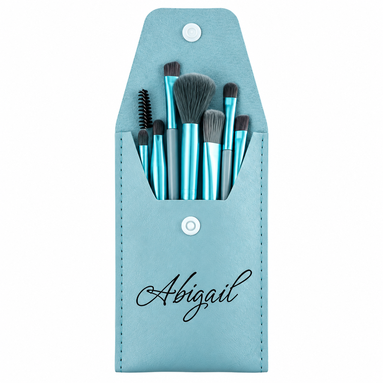 Personalized Makeup Brush Set with Custom Name Pouch