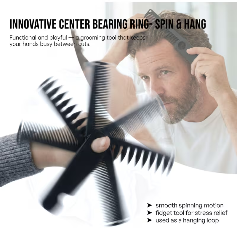 Personalized 3-in-1 Folding Comb – Custom Name Pocket Grooming Comb