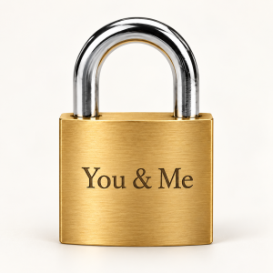 Personalized Gold Love Padlock – Custom Engraved Names and Date