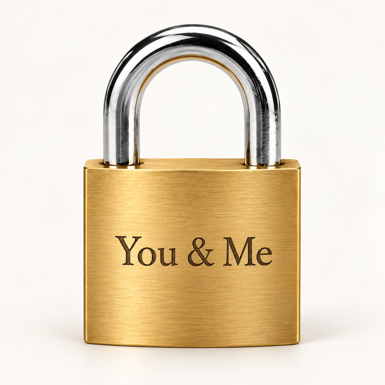 Personalized Gold Love Padlock – Custom Engraved Names and Date