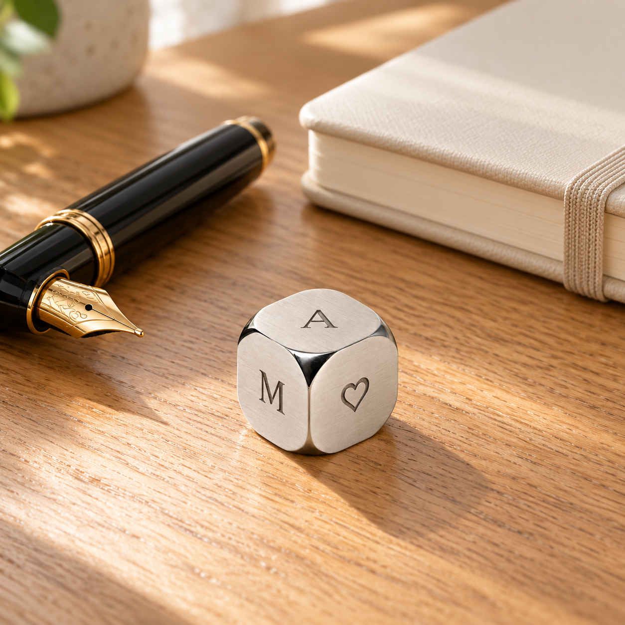Personalized Six-Sided Metal Cube – Custom Laser Engraved Keepsake
