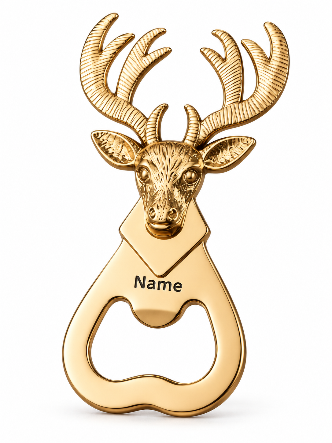Personalized Deer Head Bottle Opener – Custom Engraved Name Gift