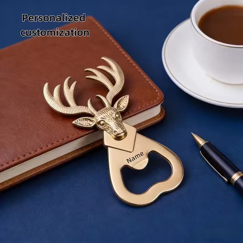 Personalized Deer Head Bottle Opener – Custom Engraved Name Gift