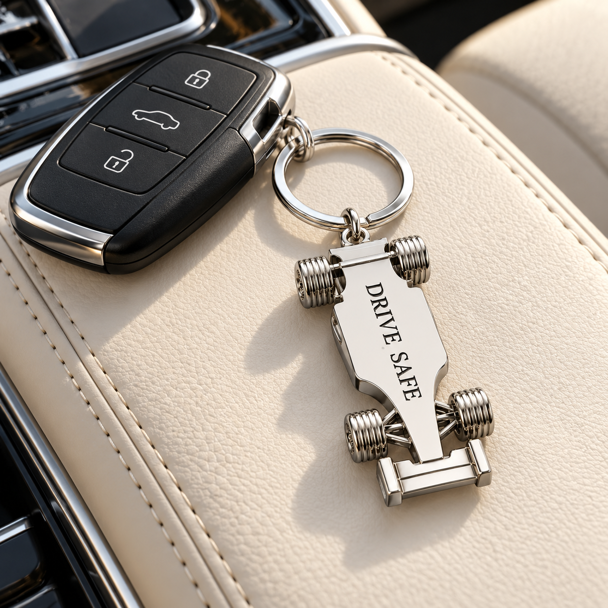 Personalized Formula Racing Car Keychain