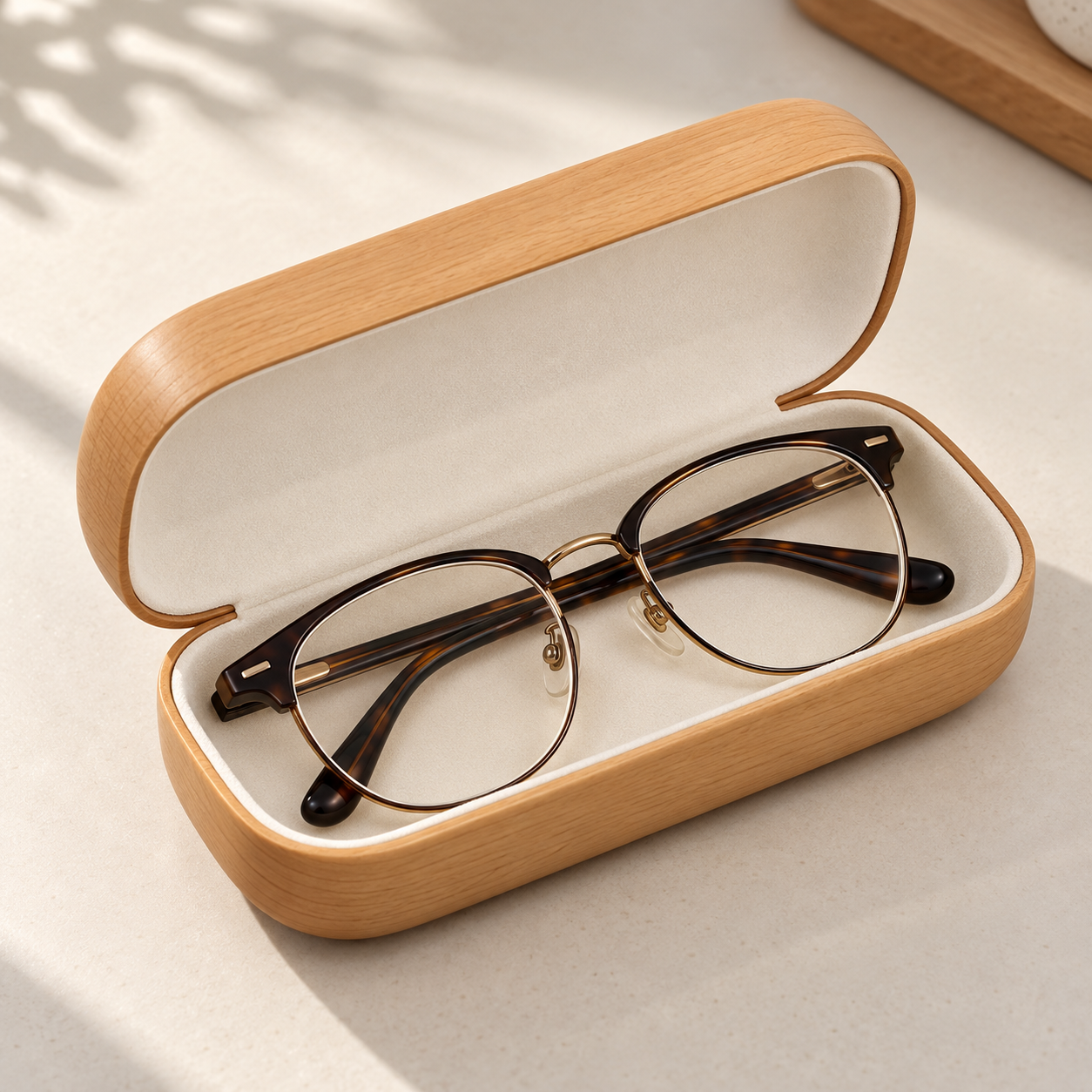 Personalized Wooden Eyeglasses Case with Name Engraving