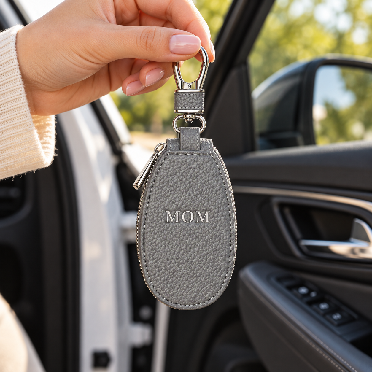 Personalized Zippered Car Key Pouch
