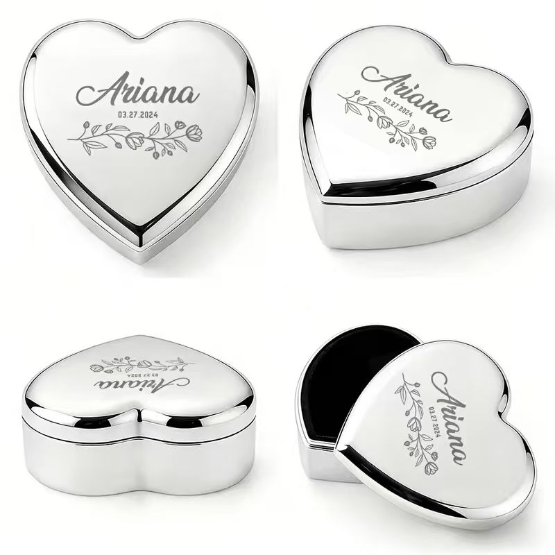 Personalized Heart Ring Box – Custom Name & Date