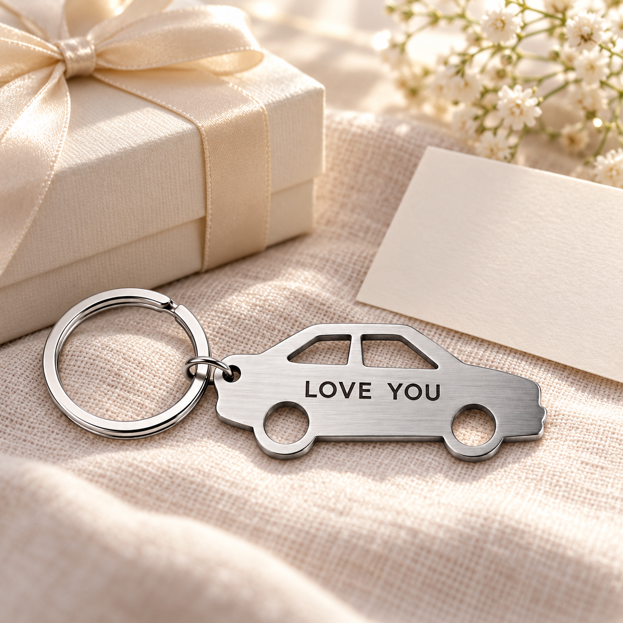 Personalized Car Keychain with Custom Engraving