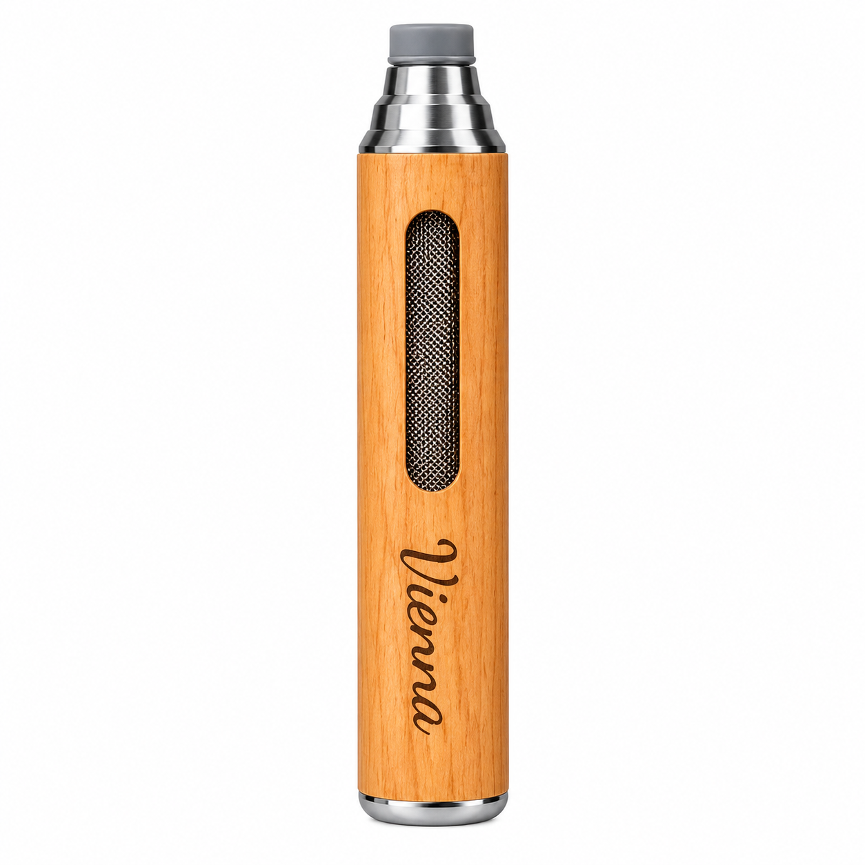 Personalized Handheld Ashtray – Portable Wood-Finish Cigarette Ash Holder