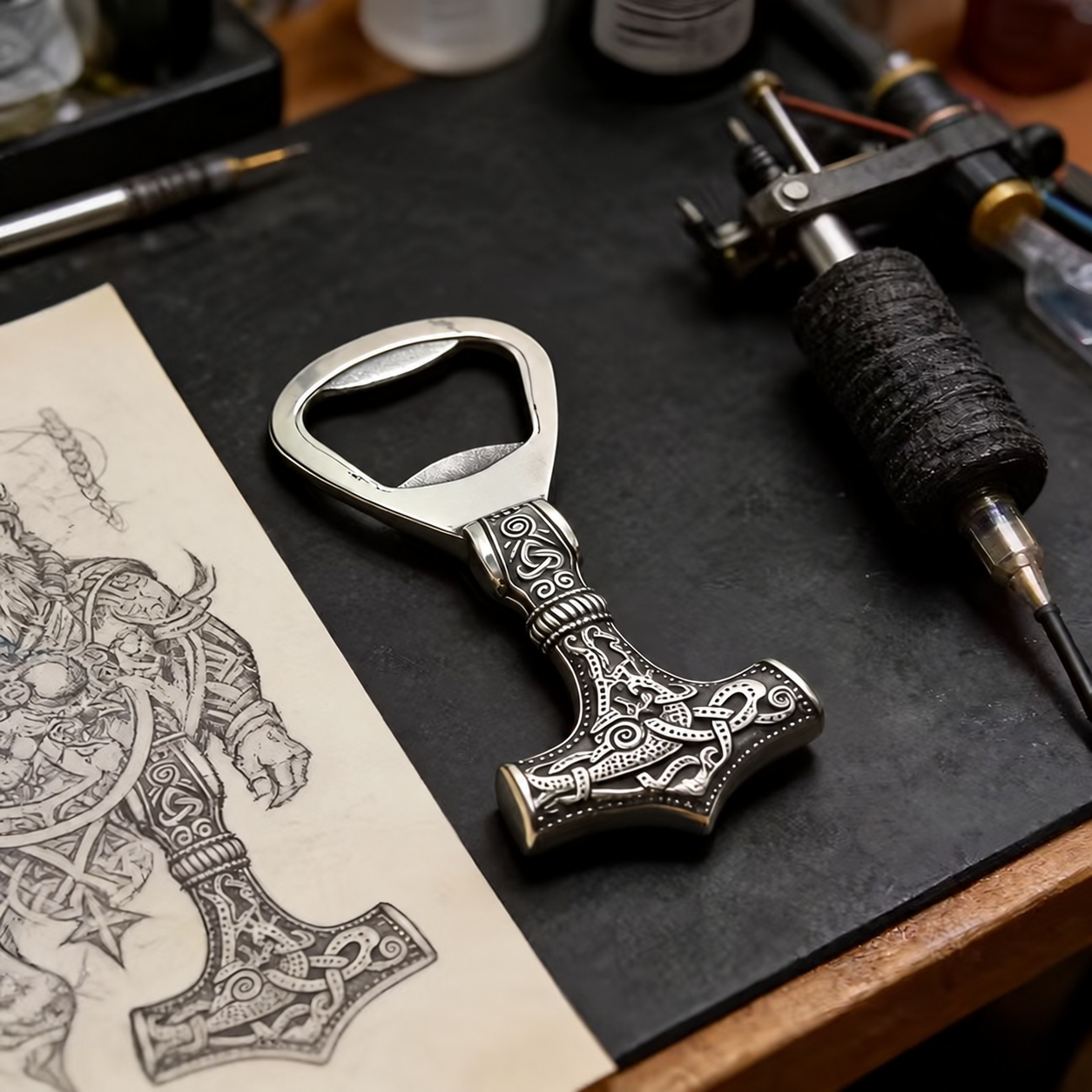 Personalized Viking Hammer Bottle Opener – Custom Engraved Name Gift