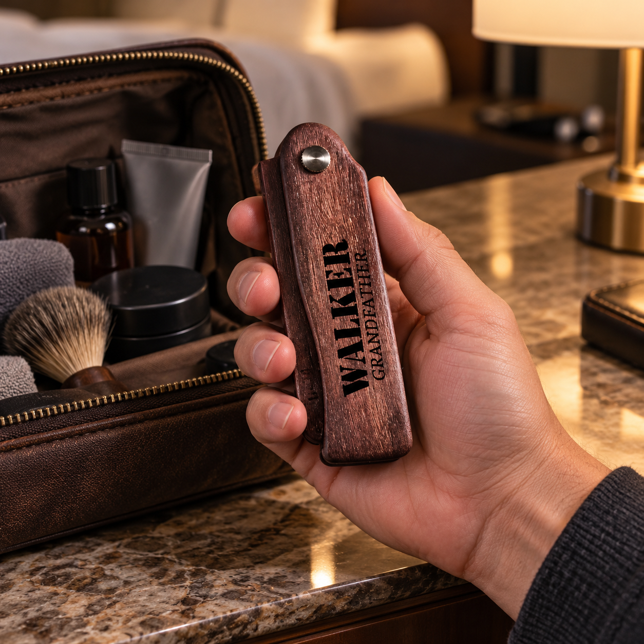 Personalized Folding Wooden Comb – Custom Engraved Pocket Comb