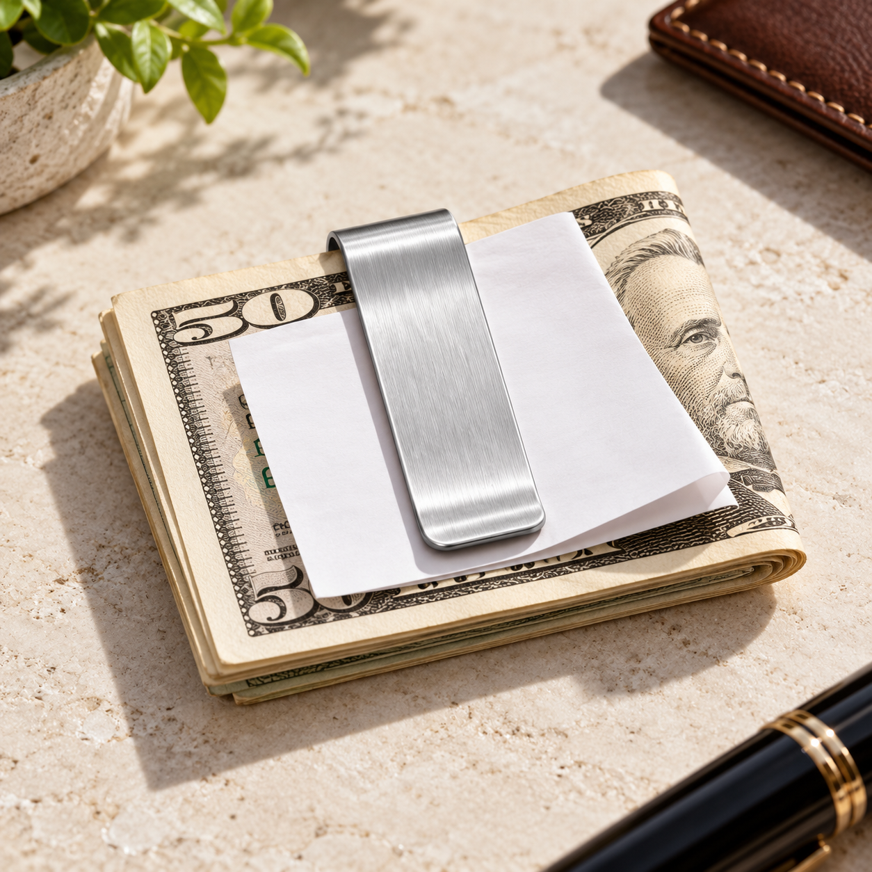 Personalized Stainless Steel Money Clip – Custom Engraved Name or Initials