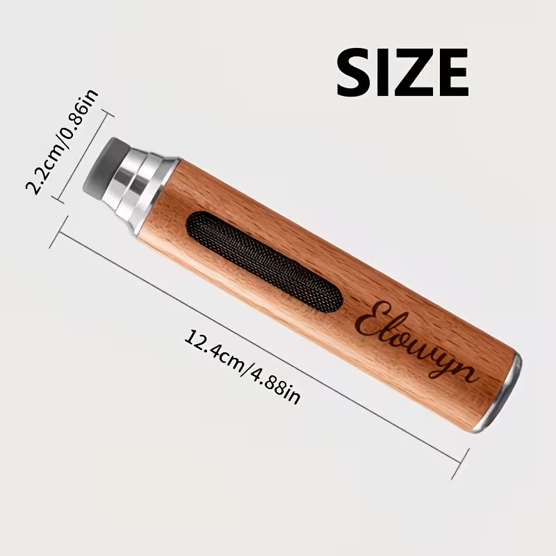 Personalized Handheld Ashtray – Portable Wood-Finish Cigarette Ash Holder