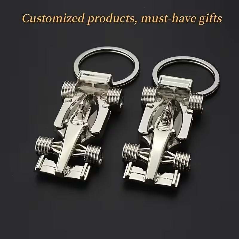 Personalized Formula Racing Car Keychain