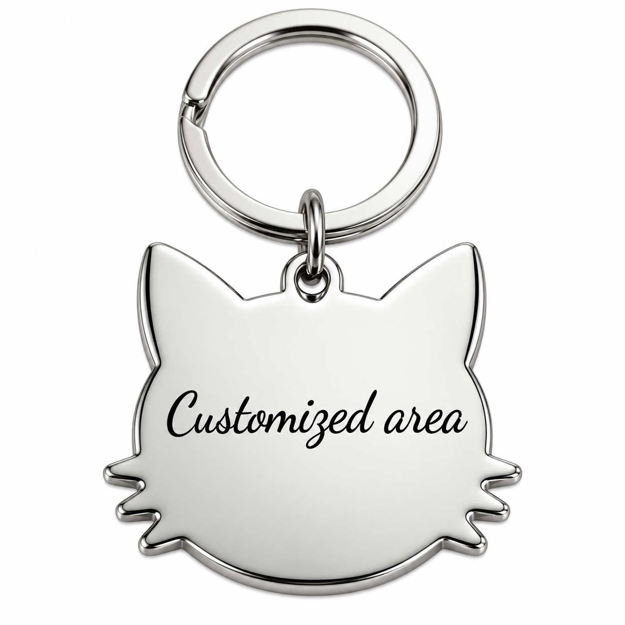Personalized Cat Keychain – Custom Name Cat-Shaped Keyring