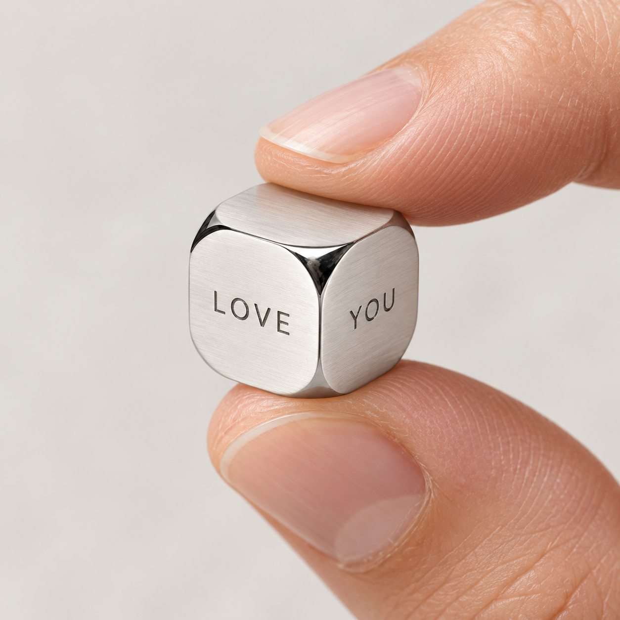 Personalized Six-Sided Metal Cube – Custom Laser Engraved Keepsake