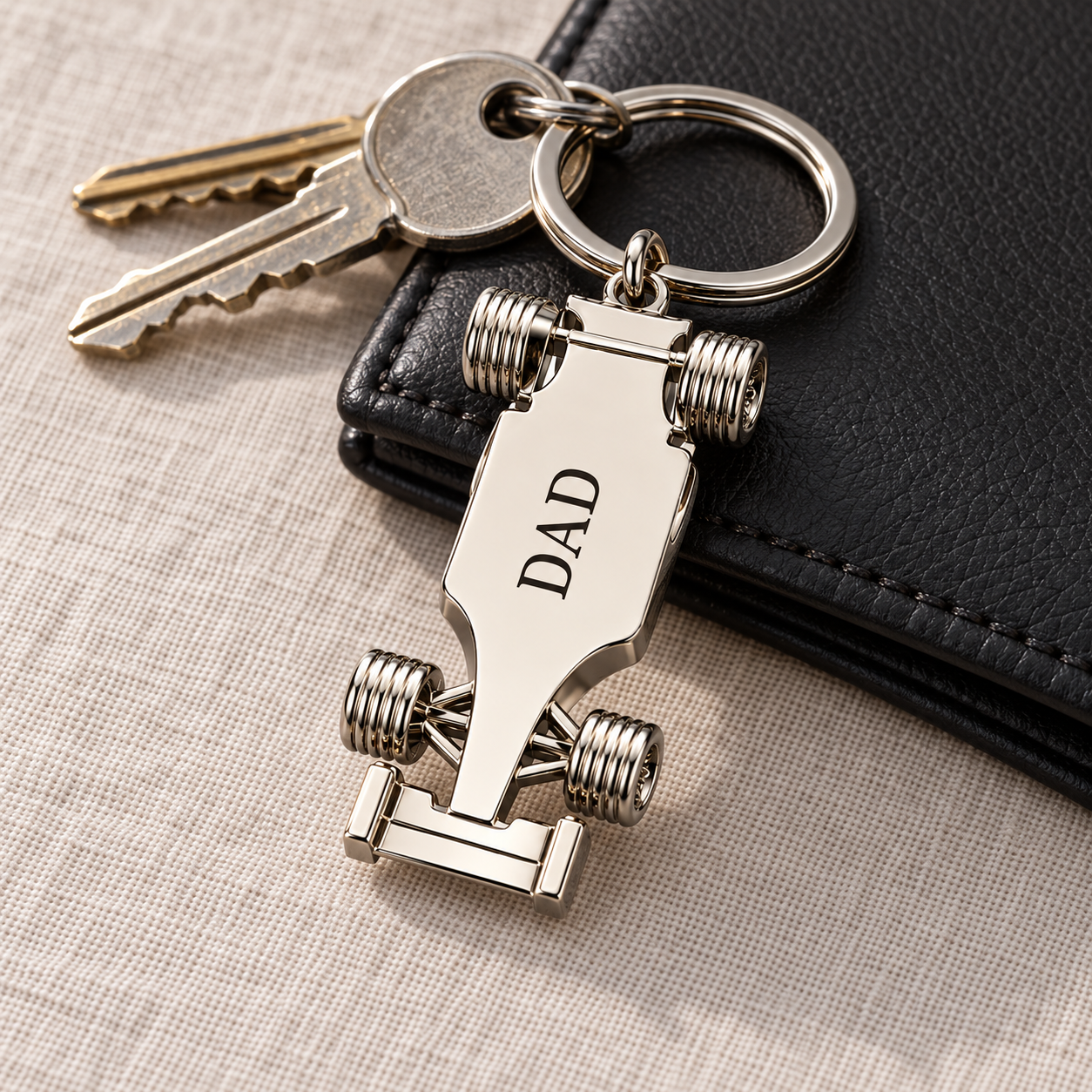 Personalized Formula Racing Car Keychain