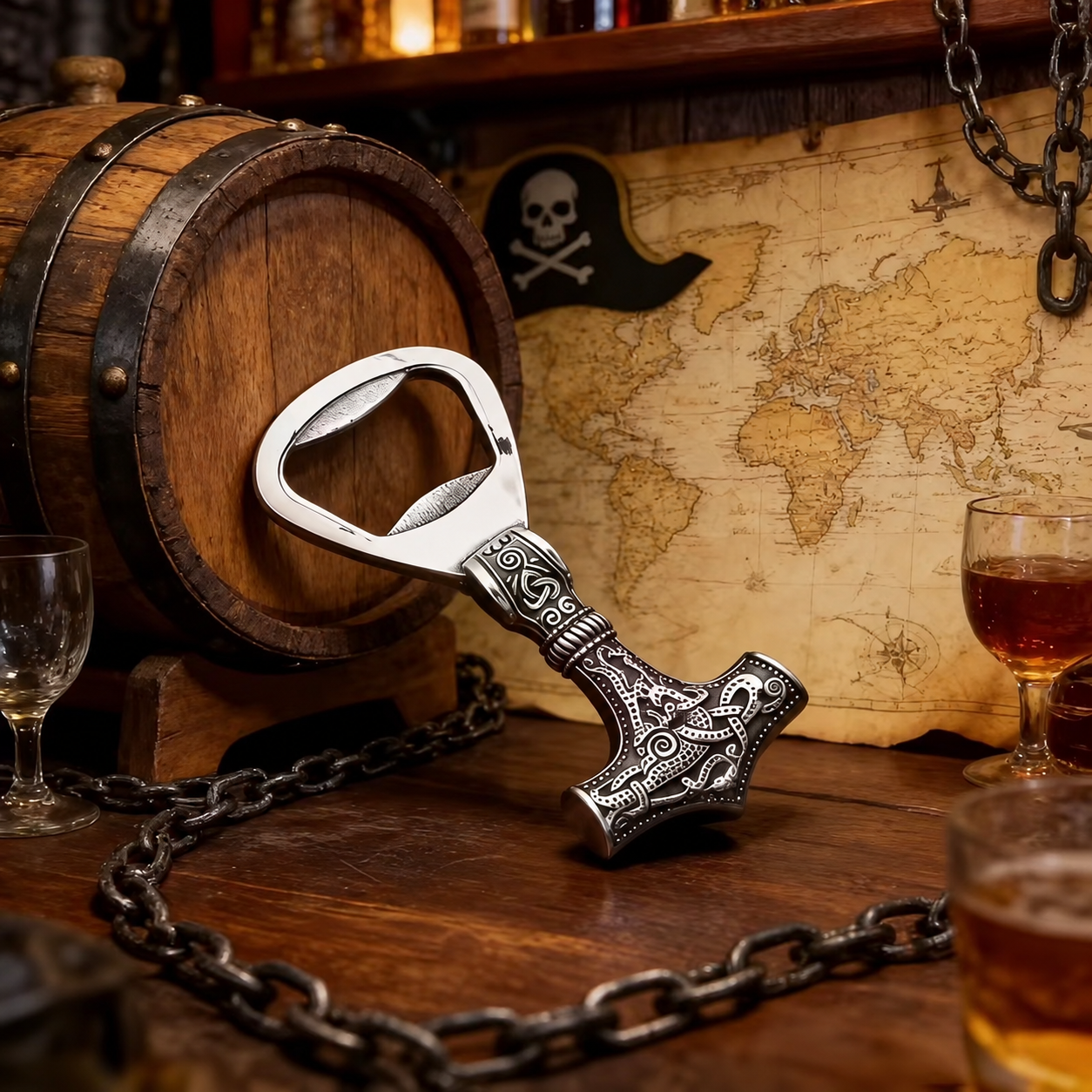 Personalized Viking Hammer Bottle Opener – Custom Engraved Name Gift