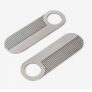 Personalized Stainless Steel Beard Comb – Custom Engraved Grooming Gift
