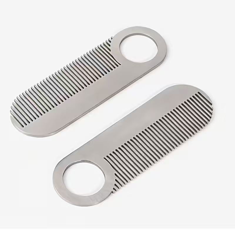 Personalized Stainless Steel Beard Comb – Custom Engraved Grooming Gift