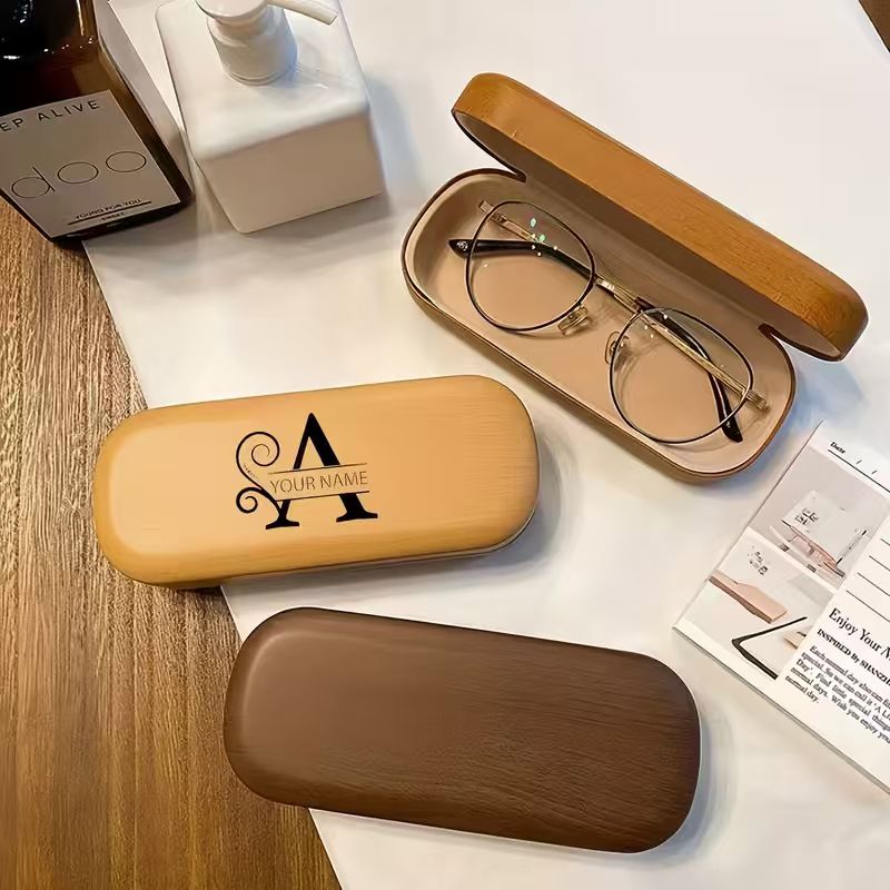 Personalized Wooden Eyeglasses Case with Name Engraving