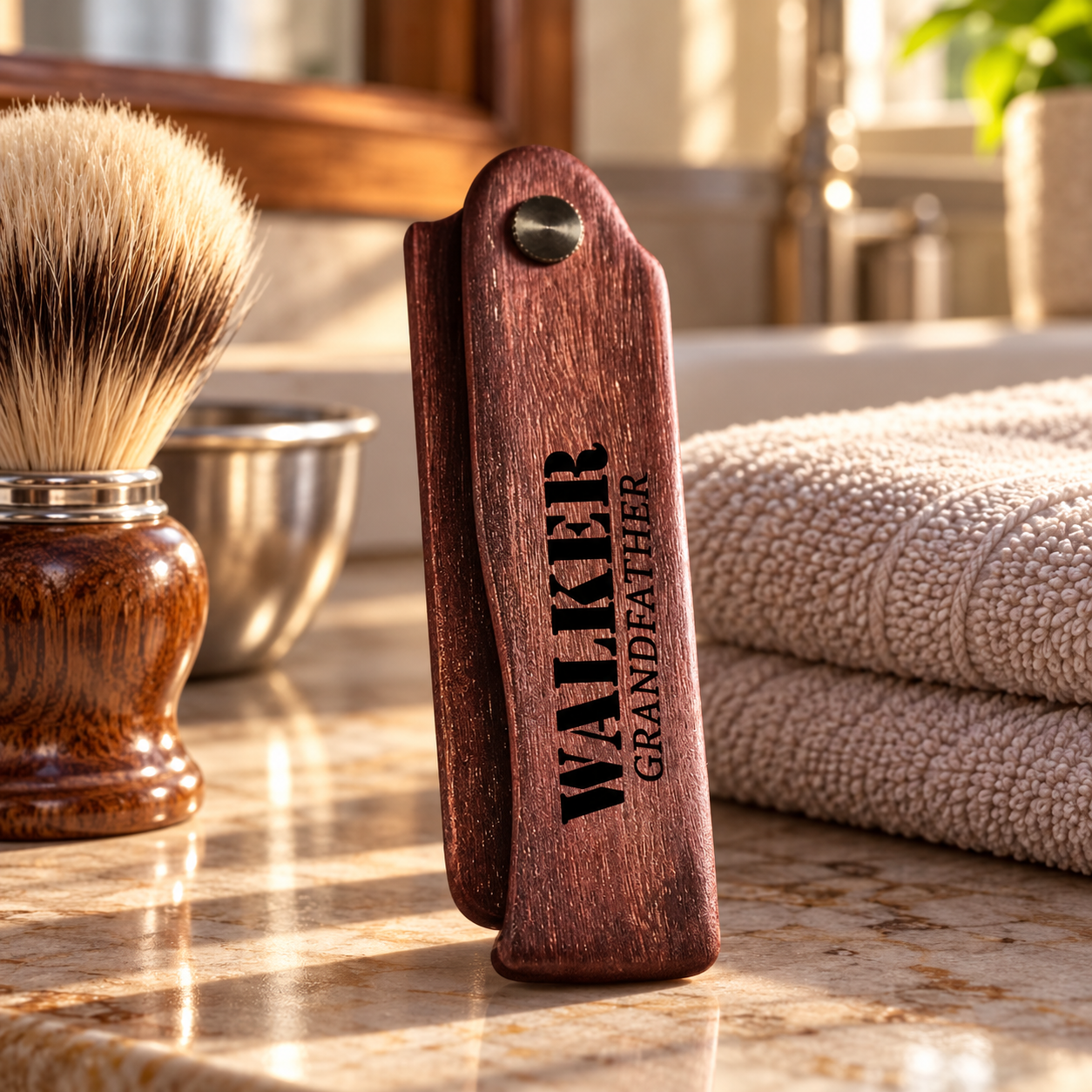 Personalized Folding Wooden Comb – Custom Engraved Pocket Comb