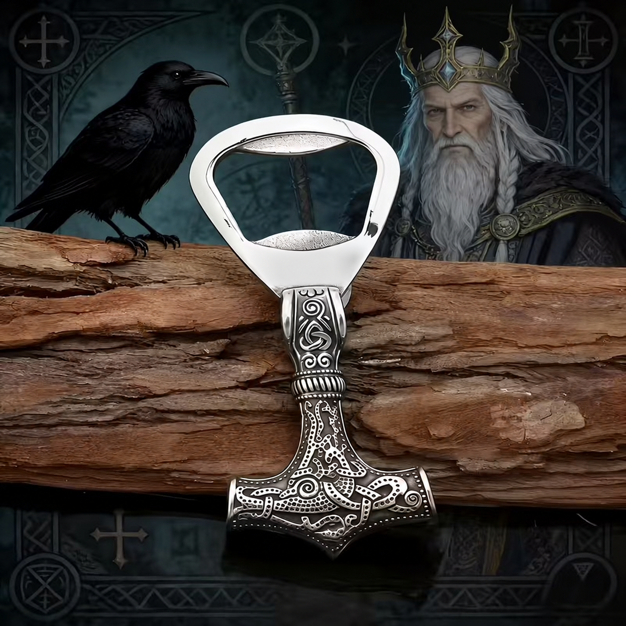 Personalized Viking Hammer Bottle Opener – Custom Engraved Name Gift