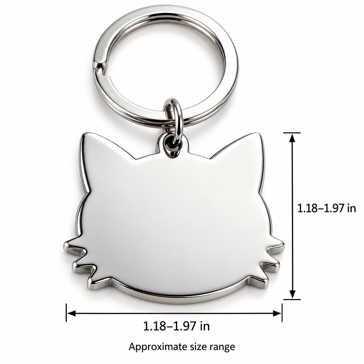 Personalized Cat Keychain – Custom Name Cat-Shaped Keyring