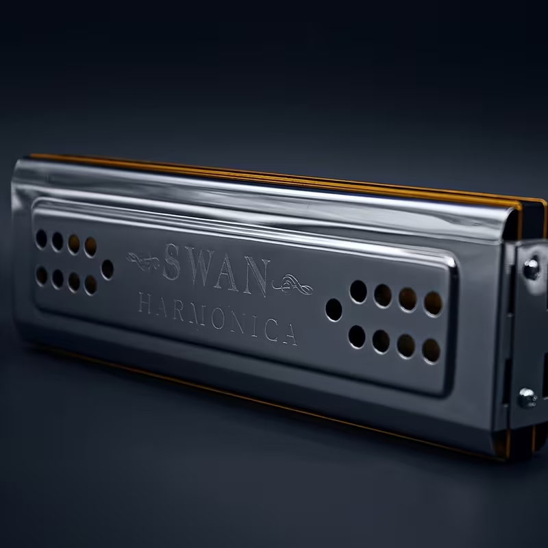 Personalized Silver Harmonica with Storage Case – Custom Engraved Gift