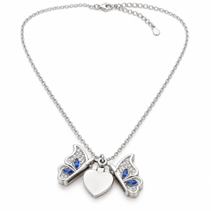Personalized Folding Butterfly Necklace with Hidden Heart