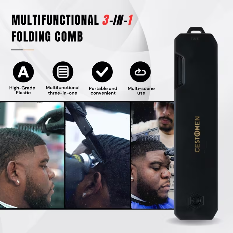 Personalized 3-in-1 Folding Comb – Custom Name Pocket Grooming Comb