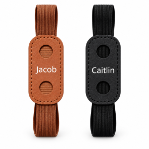 Personalized Leather Pen Holder Band – Custom Name Notebook Strap