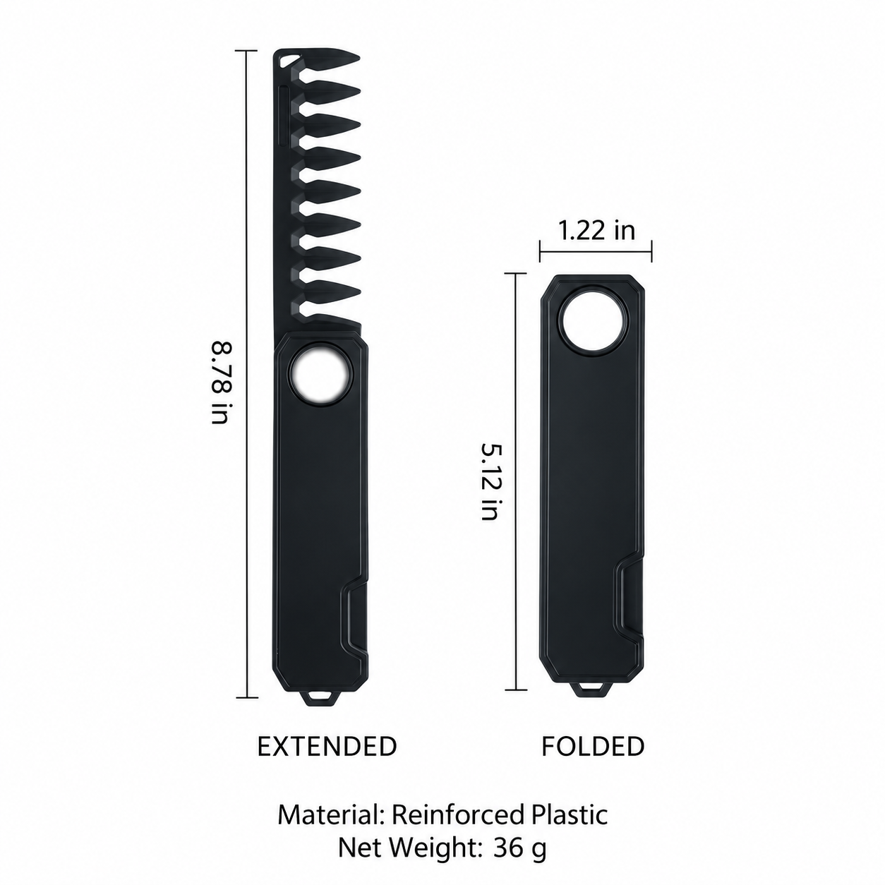 Personalized 3-in-1 Folding Comb – Custom Name Pocket Grooming Comb