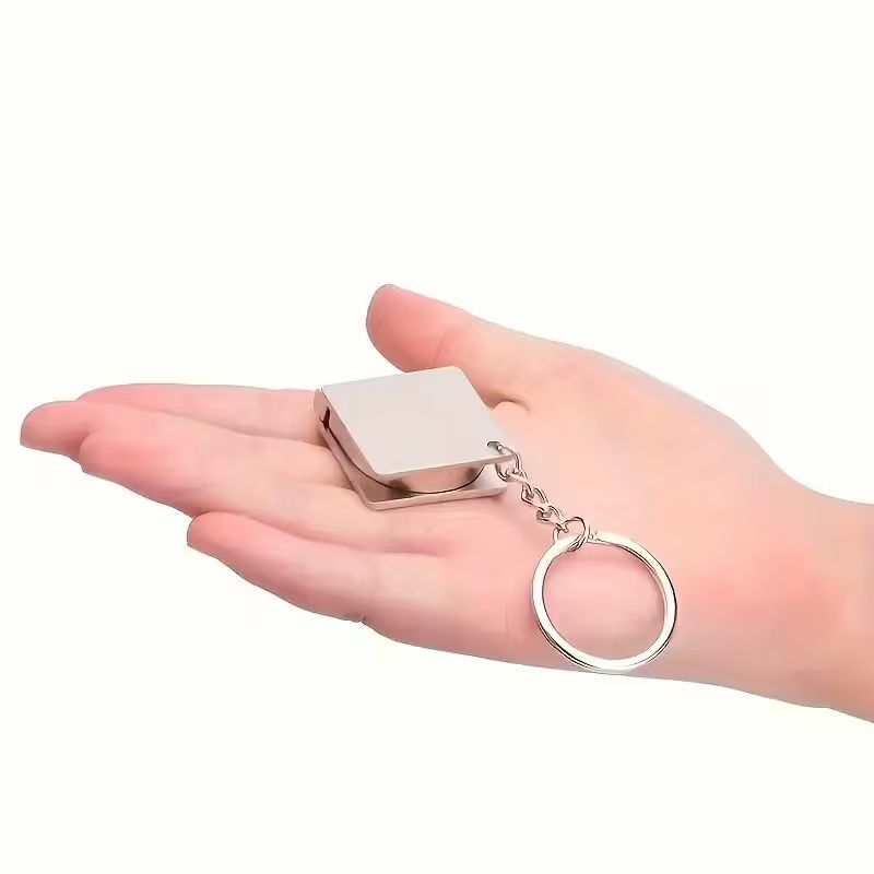 Personalized Metal Tape Measure Keychain with Engraving